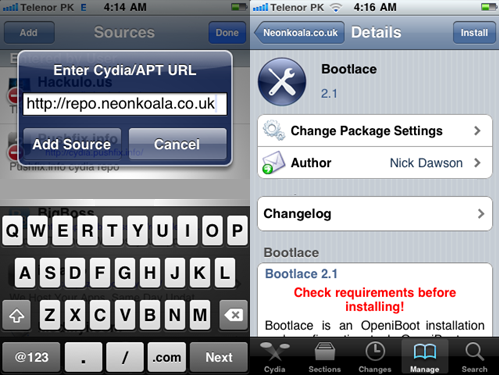 Add Source in Cydia