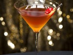 Brain Duster Cocktail with maraschino cherry