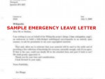 Emergency Leave Letter Sample