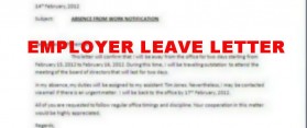 Employer Leave Letter