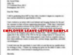 Employer Leave Letter Sample