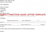 Family Function Leave Letter Template
