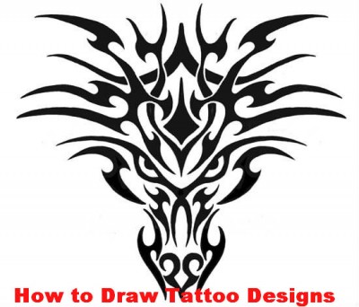 Dragon Head Tribal Tattoo Designs