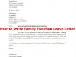 How to Write Family Function Leave Letter