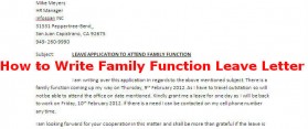 How to Write Family Function Leave Letter
