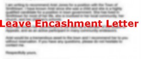 Leave Encashment letter