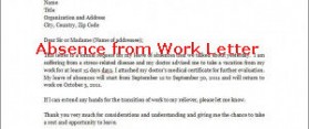 Leave Letter for Absence from Work