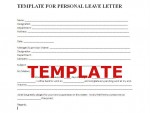 PERSONAL LEAVE LETTER TEMPLATE