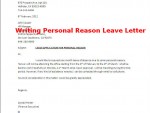 Personal Reason Leave Letter