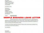 Sample Business Leave Letter