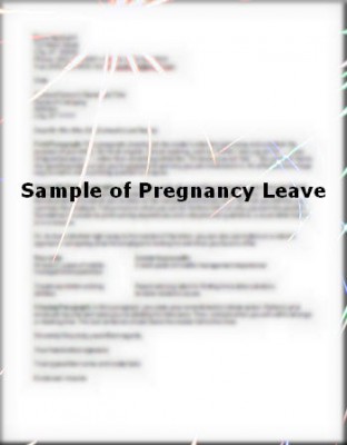 Sample of Pregnancy Leave Letter