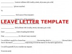 TEMPLATE OF LEAVE LETTER