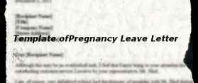 Template of Pregnancy Leave Letter