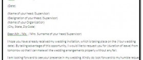 Wedding Leave Letter Template