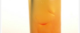 Tequila Sunrise Cocktail with sunrise effect