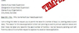 Template of Vacation Leave Letter