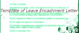 tempalte of leave encashment letter