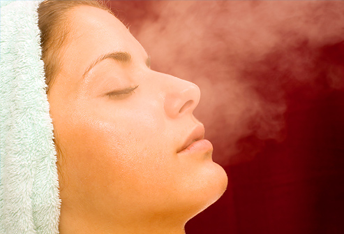 Inhale steam or humidified air