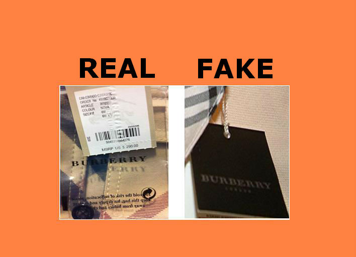 real burberry label