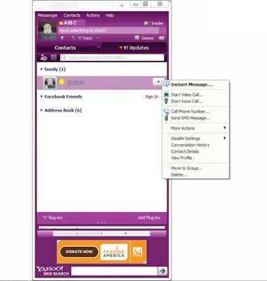 how to use yahoo messenger for video call