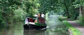 A narrowboat on the Oxford canal near Brinklow, Warwickshire