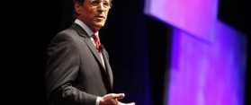 Philipp Humm, CEO & President of T-Mobile USA addresses attendees during the International CTIA WIRELESS Conference & Exposition in New Orleans, Louisiana