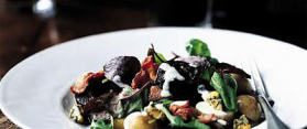 Bacon and Black Pudding Salad with Walnuts and Mozzarella Recipe