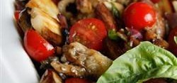 Warm Aubergine Tomato Salad