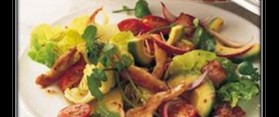 Stir Fried Chicken and Avocado Salad with Hot Balsamic Dressing Recipe