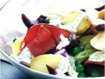 Warm New Potato Salad with Beetroot and Pastrami Recipe