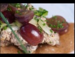 chicken liver and grape warm salad