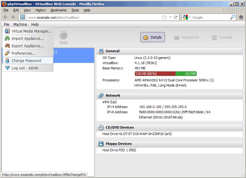 How to Manage a Headless VirtualBox Installation with phpvirtualbox on
