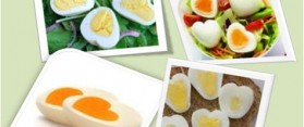 heart shaped eggs
