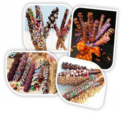 Chocolate Dipped Pretzel Rods