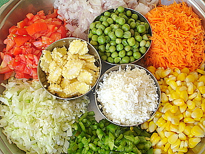 Chopped vegetables