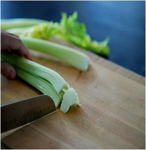 Cut Ends of Celery Stalk
