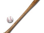 Baseball bat and ball