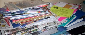 clutter on an office table