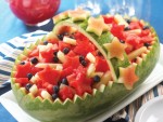 Making a Melon Kebob Basket