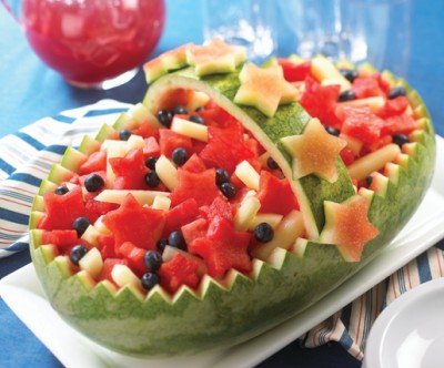 How to Make a Melon Kebob Basket Making a Melon Kebob Basket