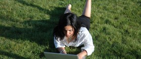 Girl using wifi