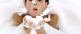 Girl taking bath