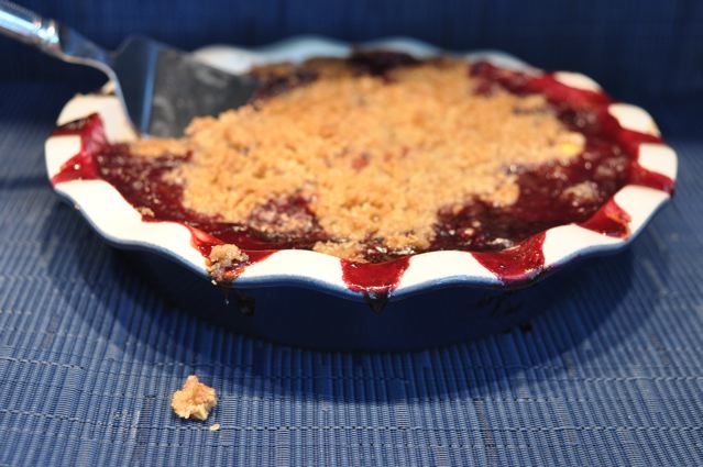 Peach and Blueberry Crumble
