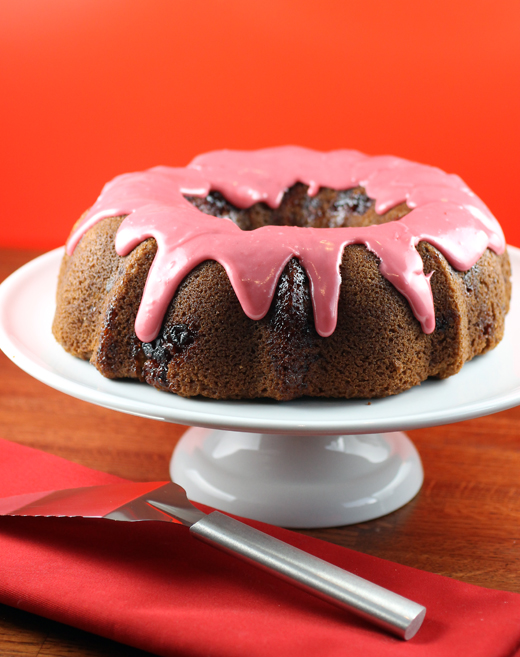 Pink frosted cake