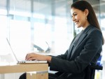 Woman using computer