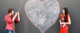 Couple posing with heart