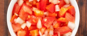 Chopped onions and tomatoes