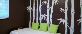 Bamboo painted on wall