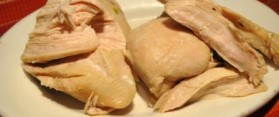 Boiled chicken in plate