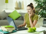 Girl using computer